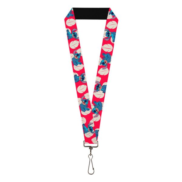 Lanyard - 1.0  - Lilo & Stitch Stitch 4-Poses Lilo Dress Leaves Red Ivory Online now